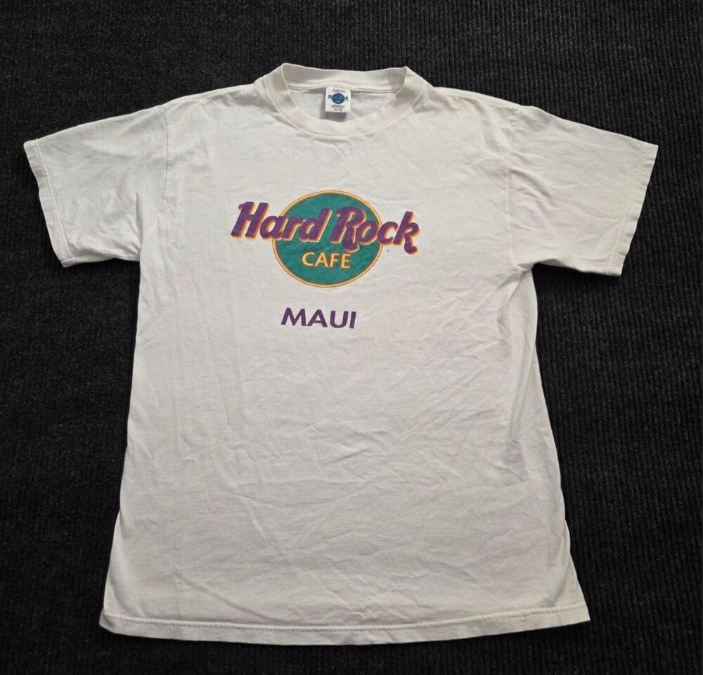 Vintage Hard Rock Cafe Maui T-Shirt Large White Winterland 90s